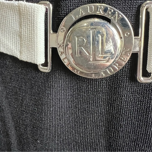 Lauren Ralph Lauren Black and White Color block Dress with Belt Size Medium - Picture 2 of 9